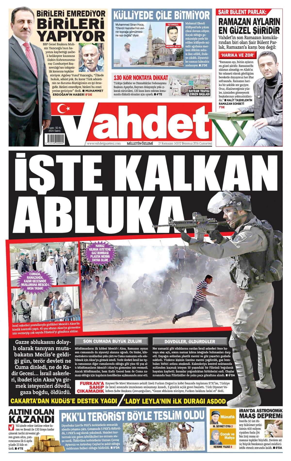 2 Temmuz 2016 gazete manşetleri - 909