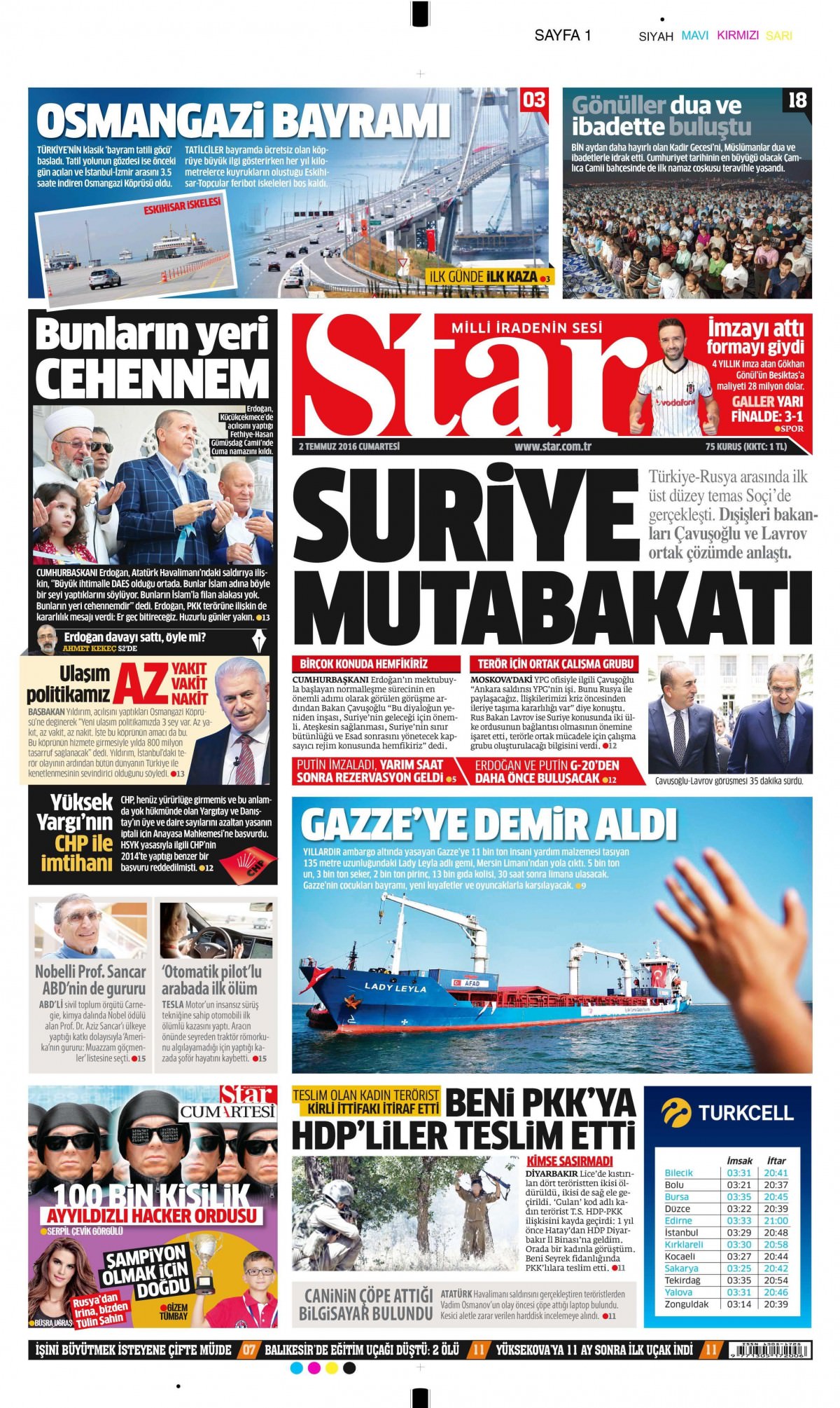 2 Temmuz 2016 gazete manşetleri - 578