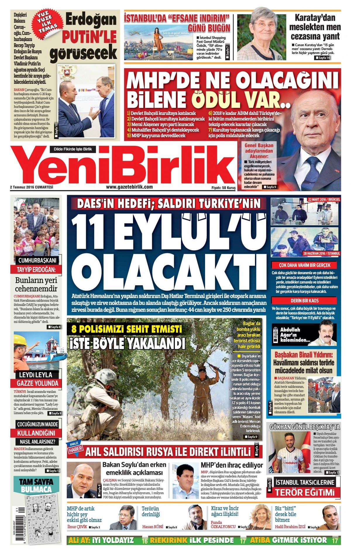 2 Temmuz 2016 gazete manşetleri - 663