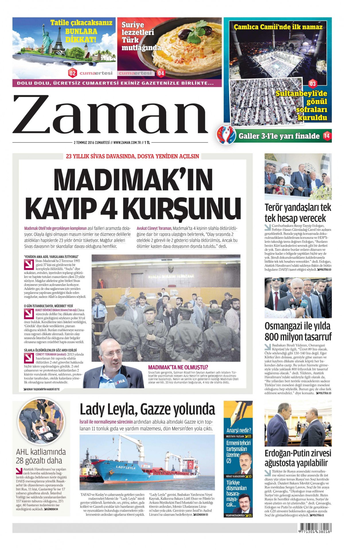 2 Temmuz 2016 gazete manşetleri - 553