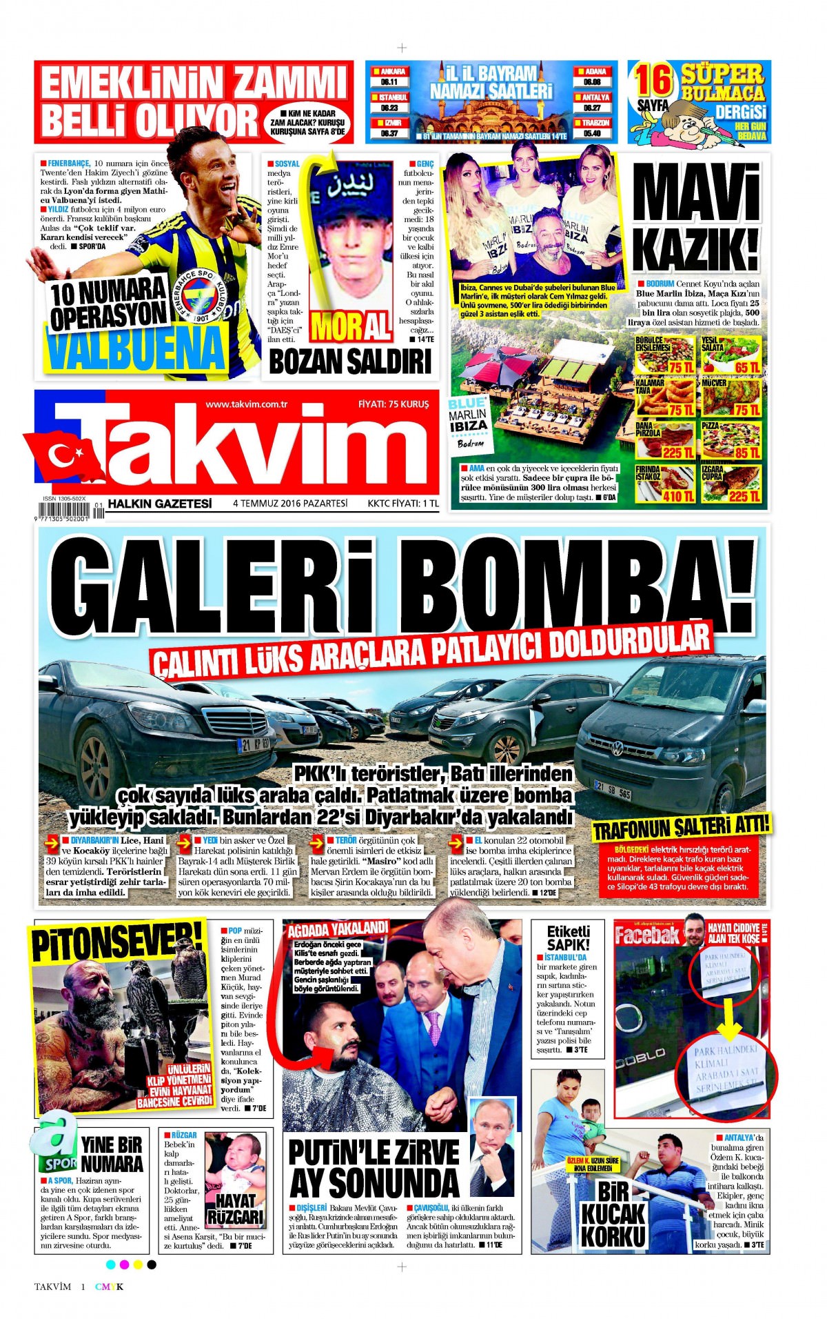 4 Temmuz 2016 gazete manşetleri - 4