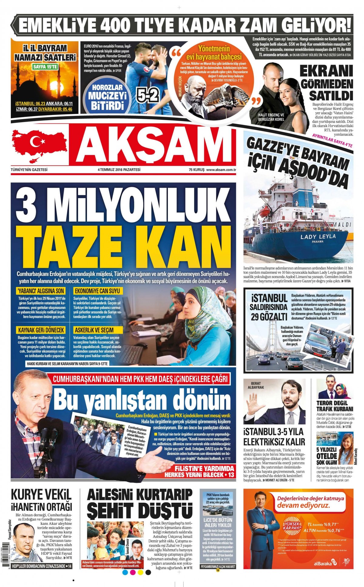 4 Temmuz 2016 gazete manşetleri - 26