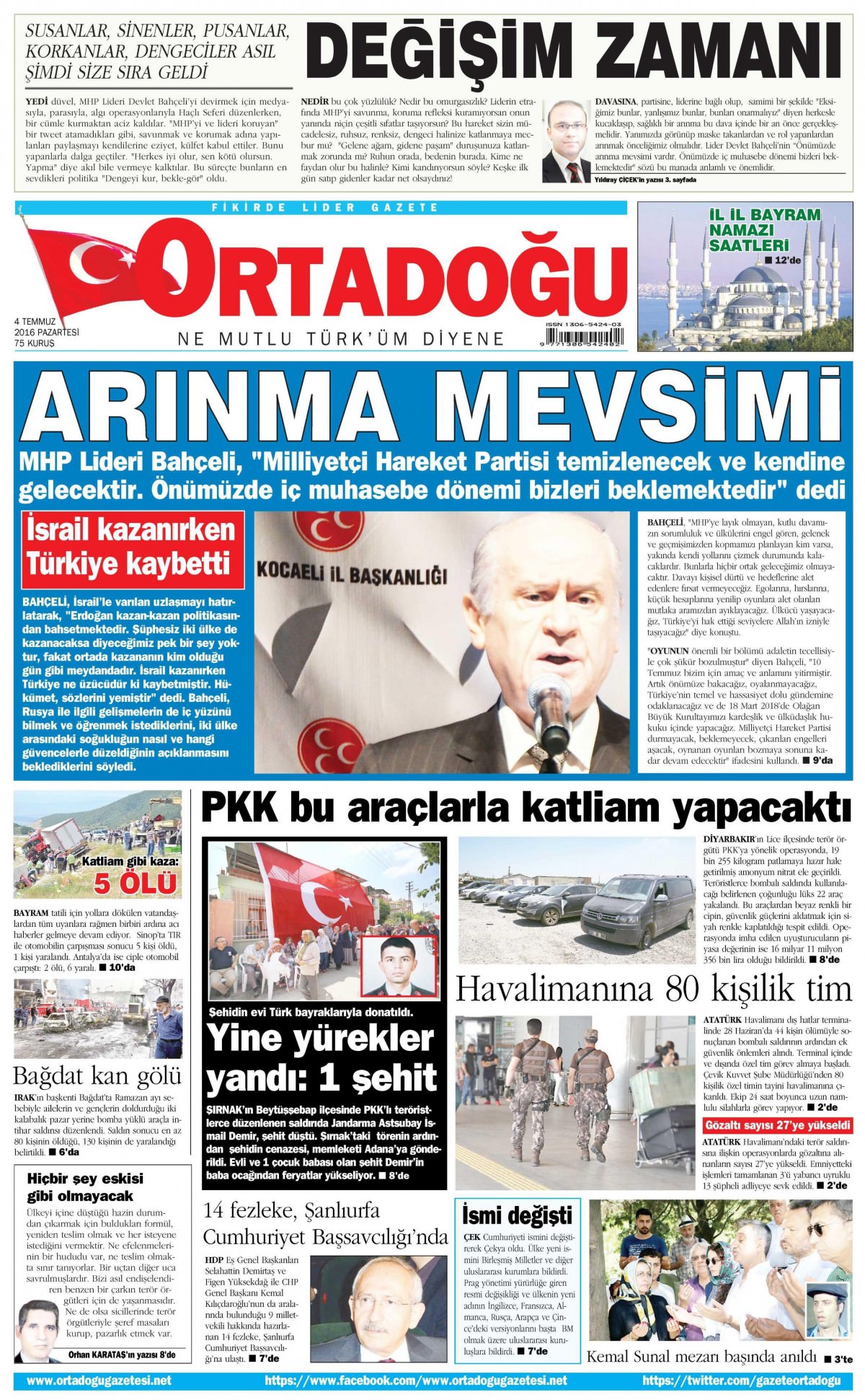 4 Temmuz 2016 gazete manşetleri - 13