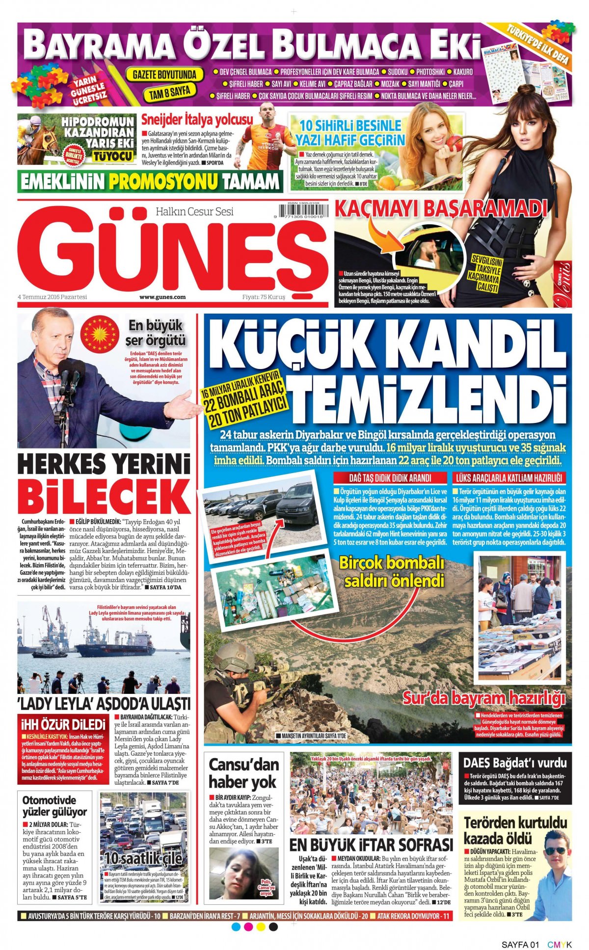 4 Temmuz 2016 gazete manşetleri - 1