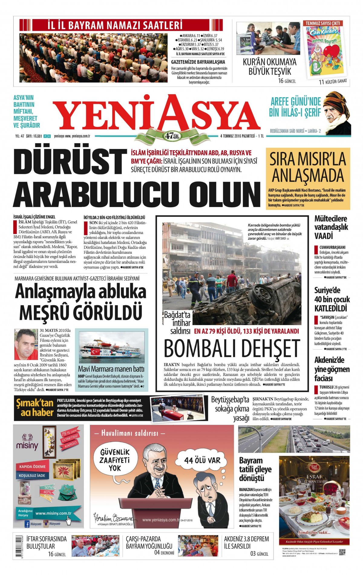 4 Temmuz 2016 gazete manşetleri - 23