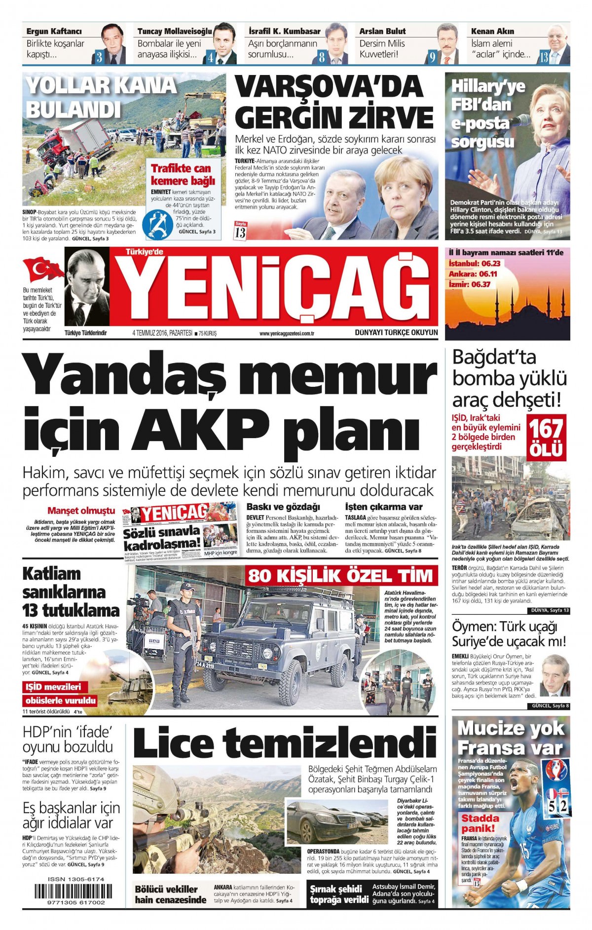 4 Temmuz 2016 gazete manşetleri - 8