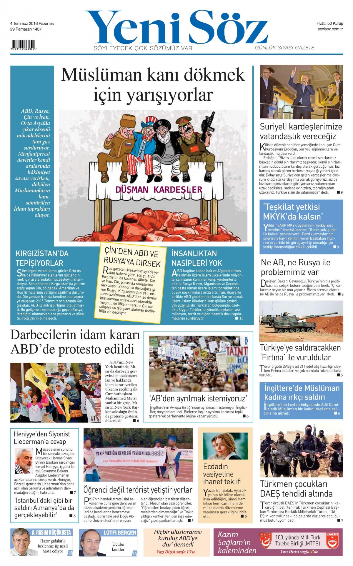 4 Temmuz 2016 gazete manşetleri - 15