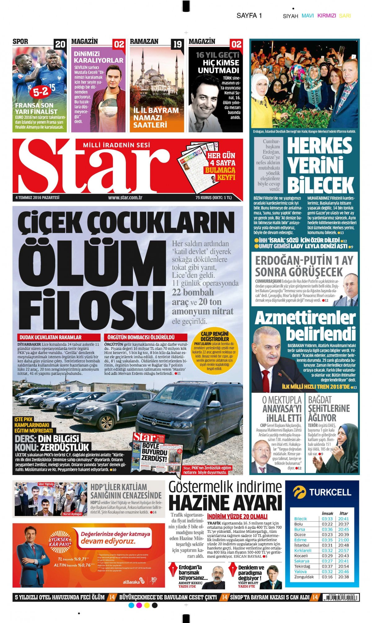 4 Temmuz 2016 gazete manşetleri - 2