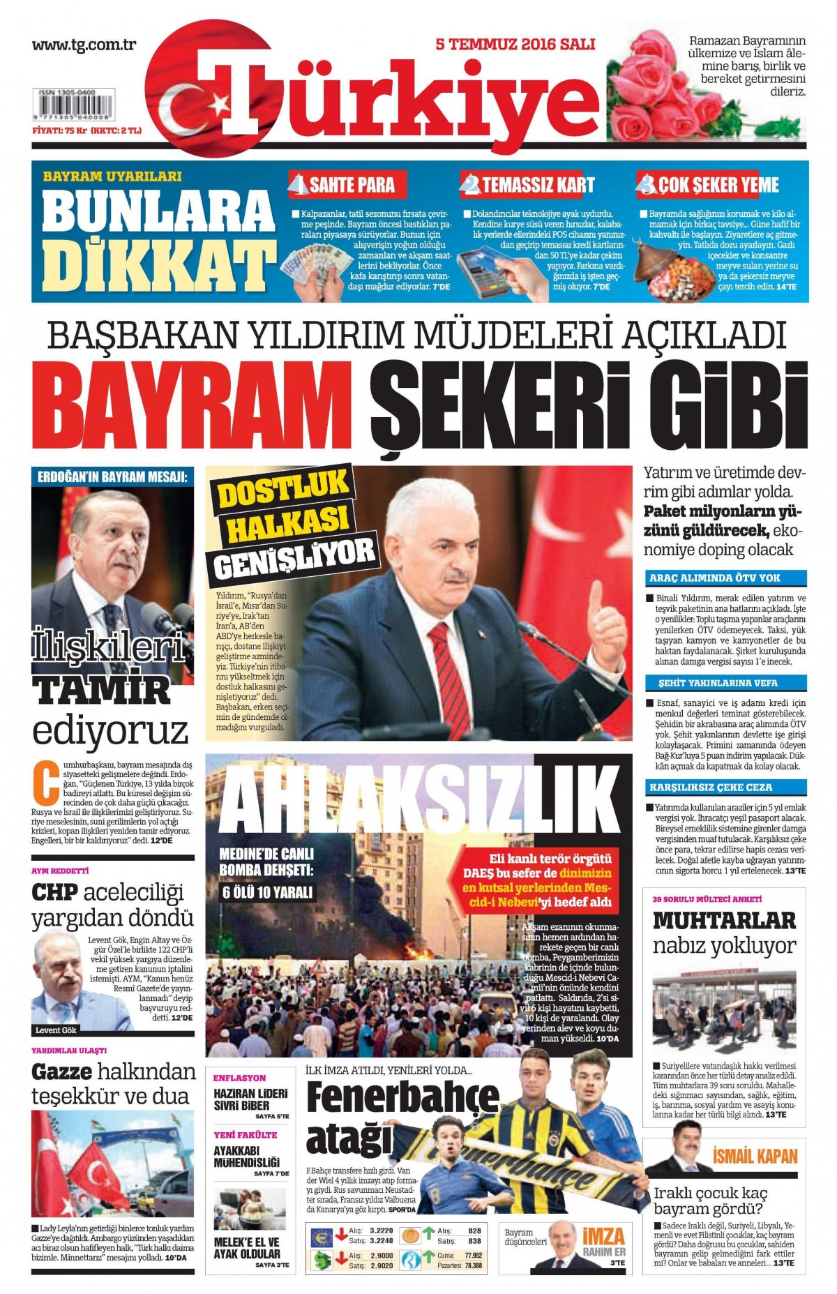 5 Temmuz 2016 gazete manşetleri - 801