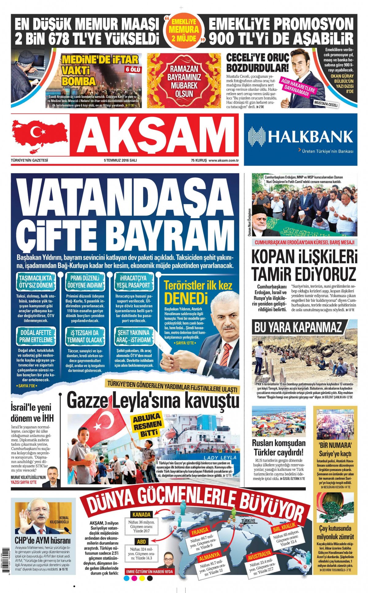 5 Temmuz 2016 gazete manşetleri - 885