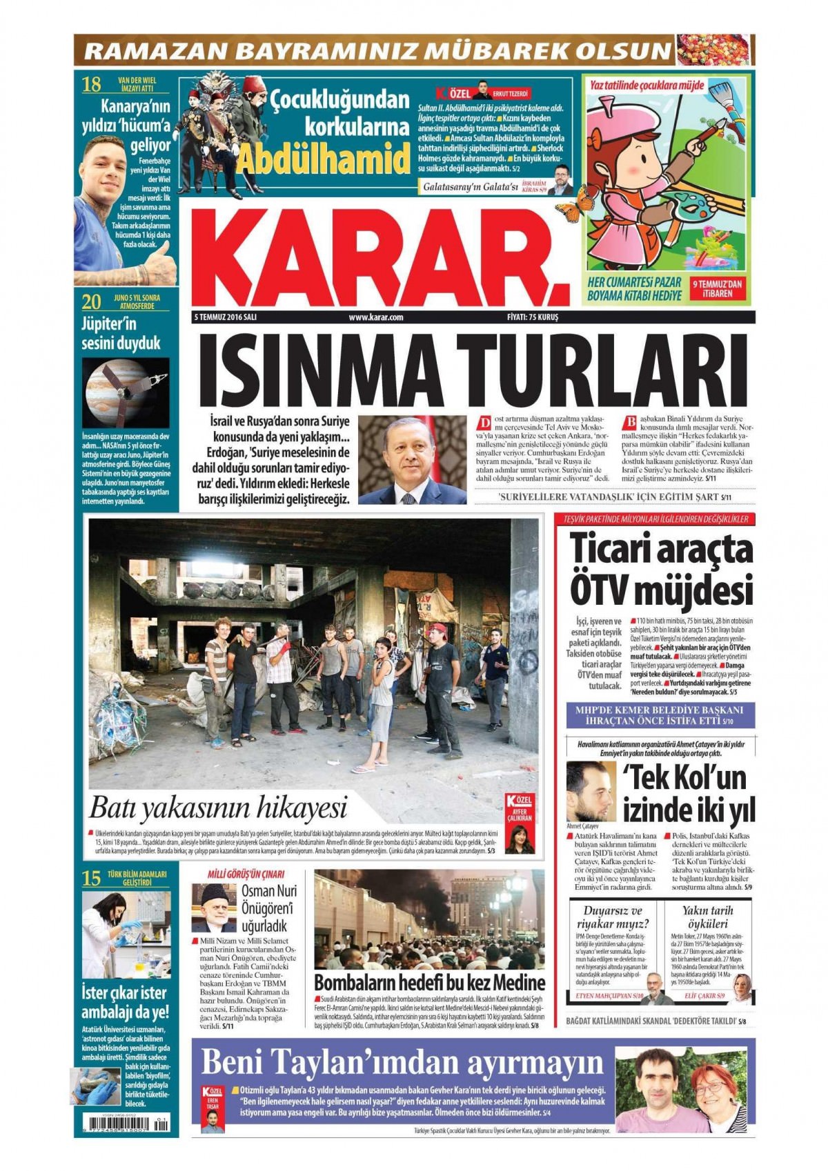 5 Temmuz 2016 gazete manşetleri - 603