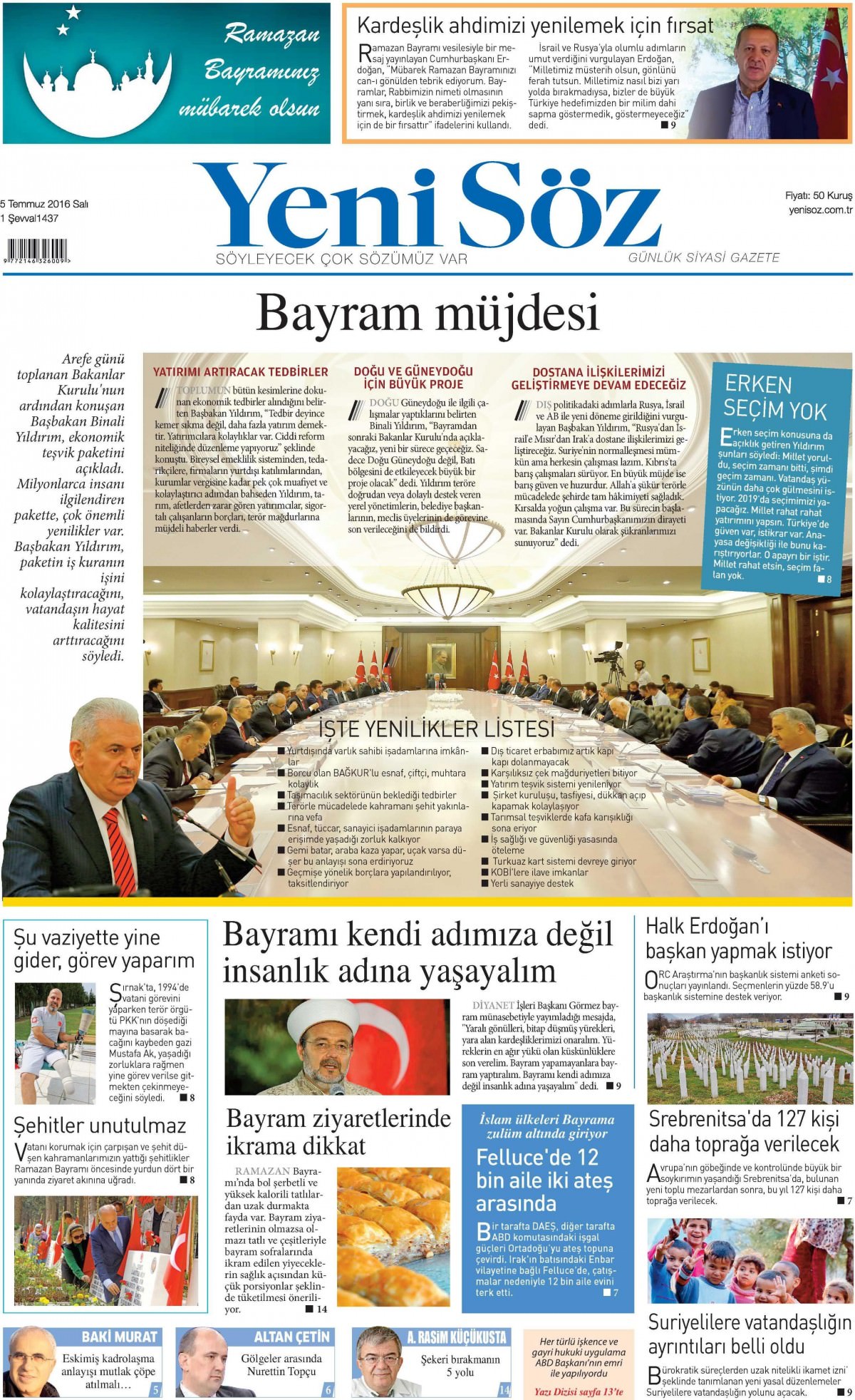 5 Temmuz 2016 gazete manşetleri - 694