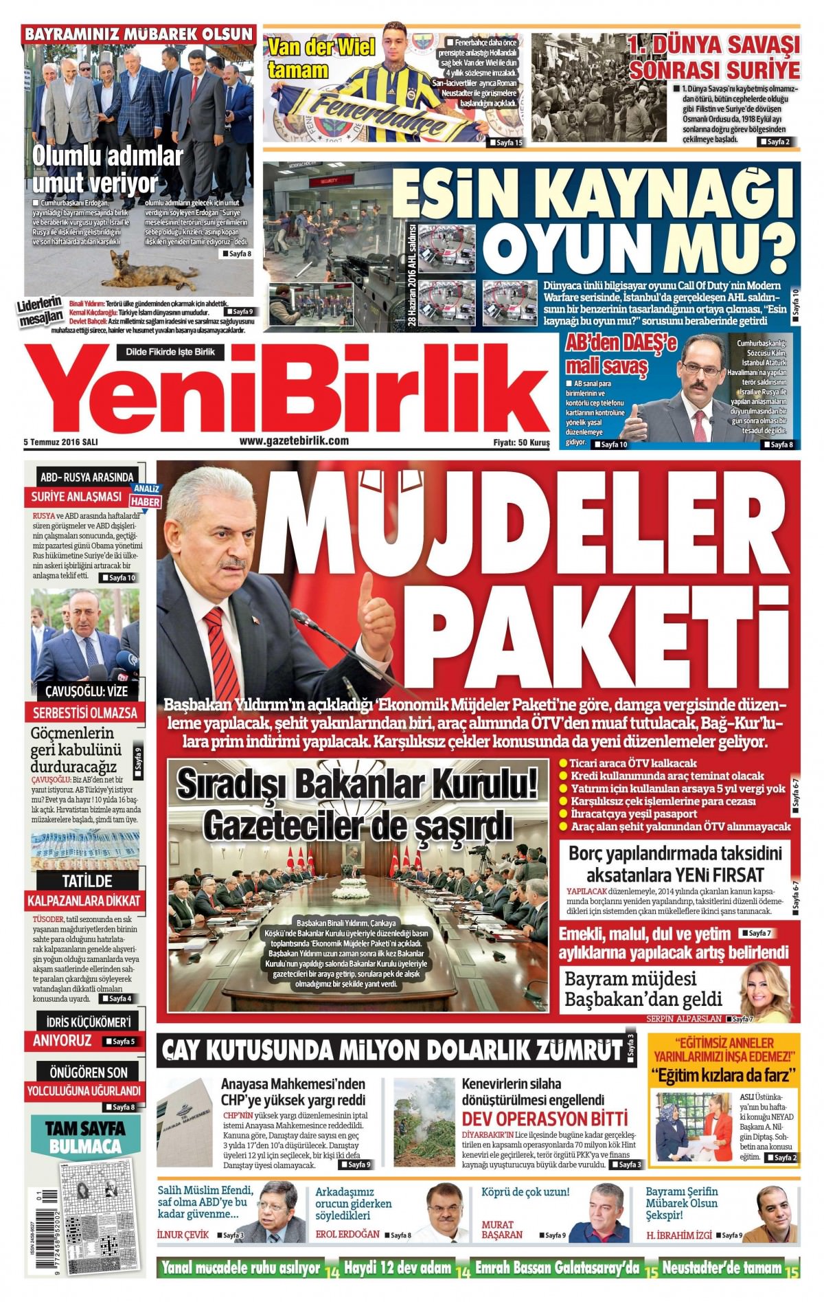 5 Temmuz 2016 gazete manşetleri - 810