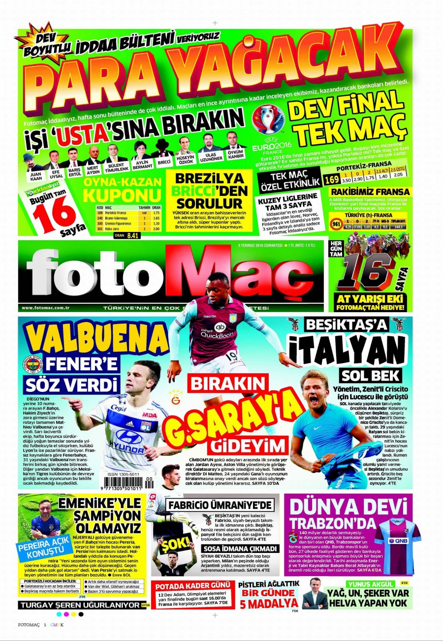 9 Temmuz 2016 gazete manşetleri - 604
