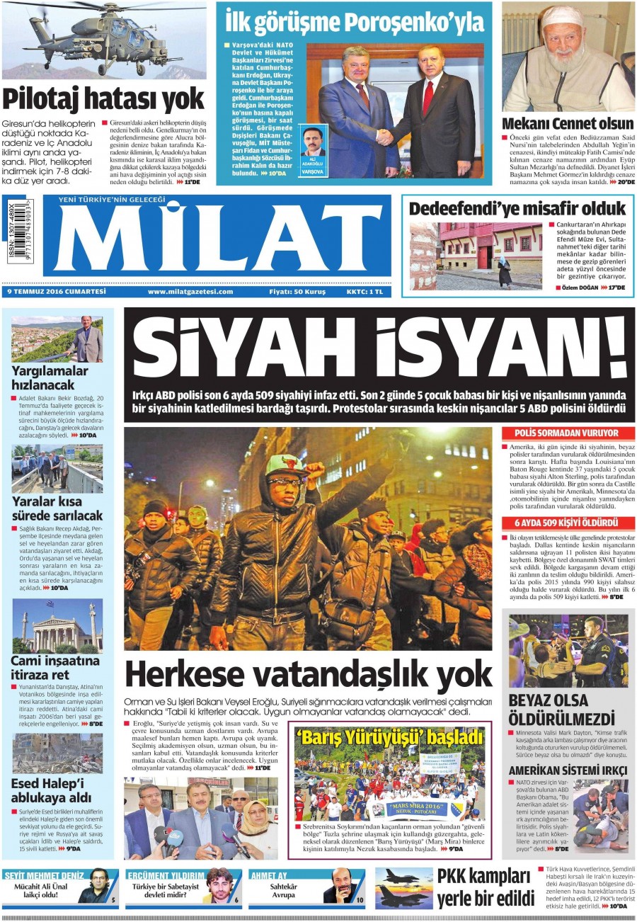 9 Temmuz 2016 gazete manşetleri - 505