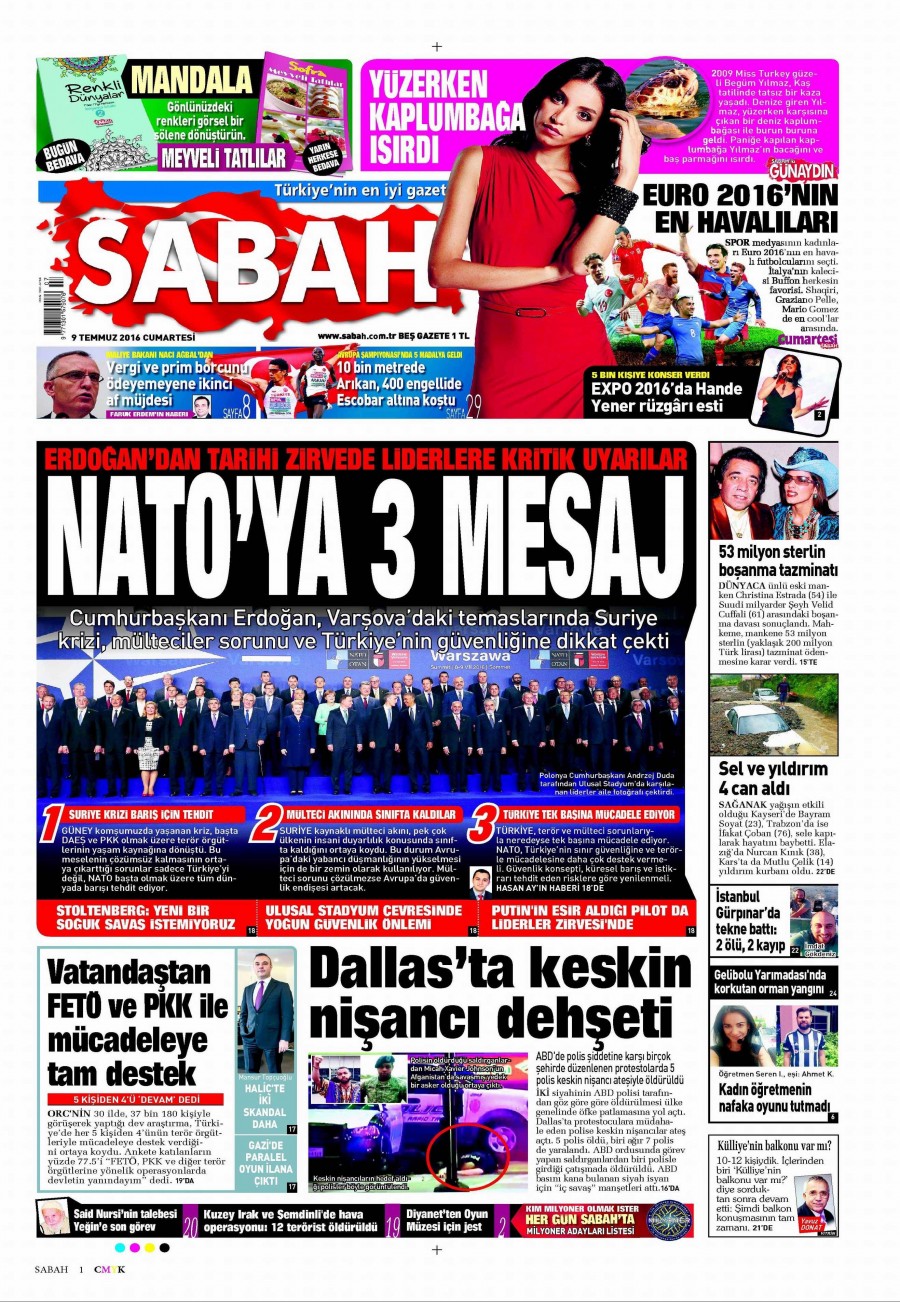 9 Temmuz 2016 gazete manşetleri - 591