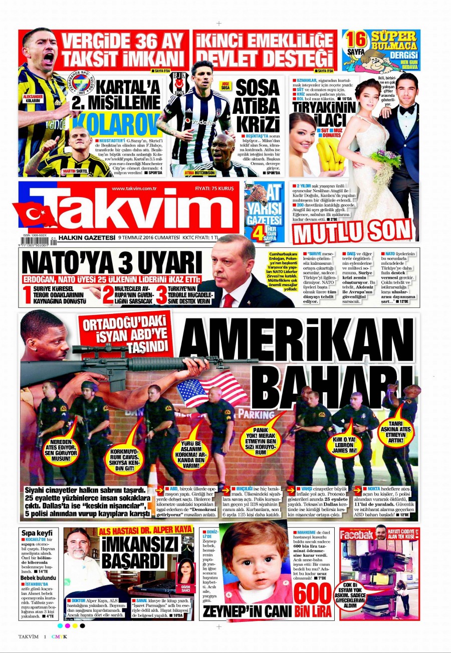 9 Temmuz 2016 gazete manşetleri - 934