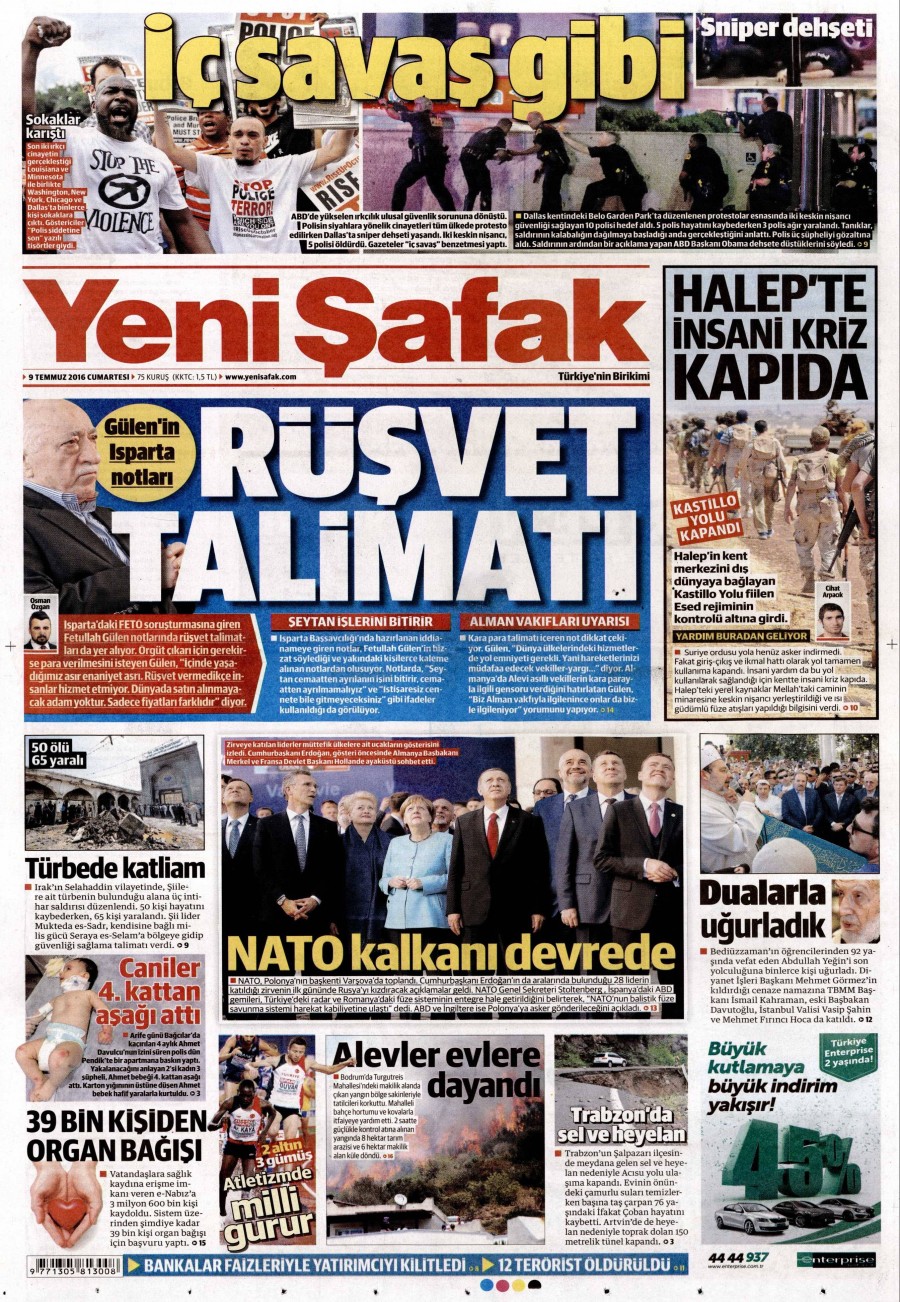 9 Temmuz 2016 gazete manşetleri - 642