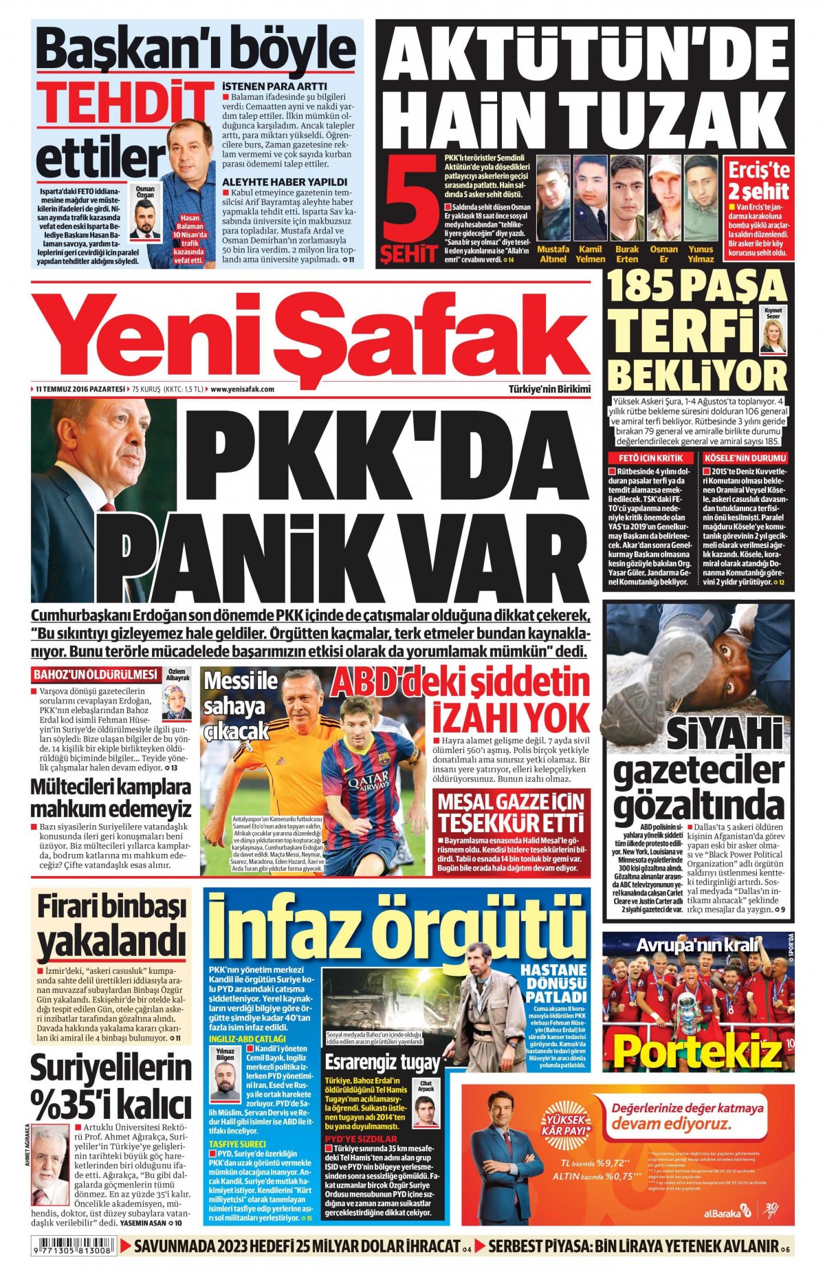 11 Temmuz 2016 gazete manşetleri - 614