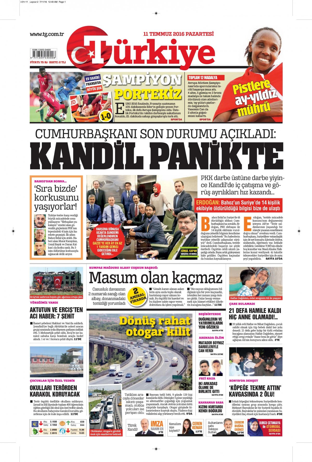 11 Temmuz 2016 gazete manşetleri - 739