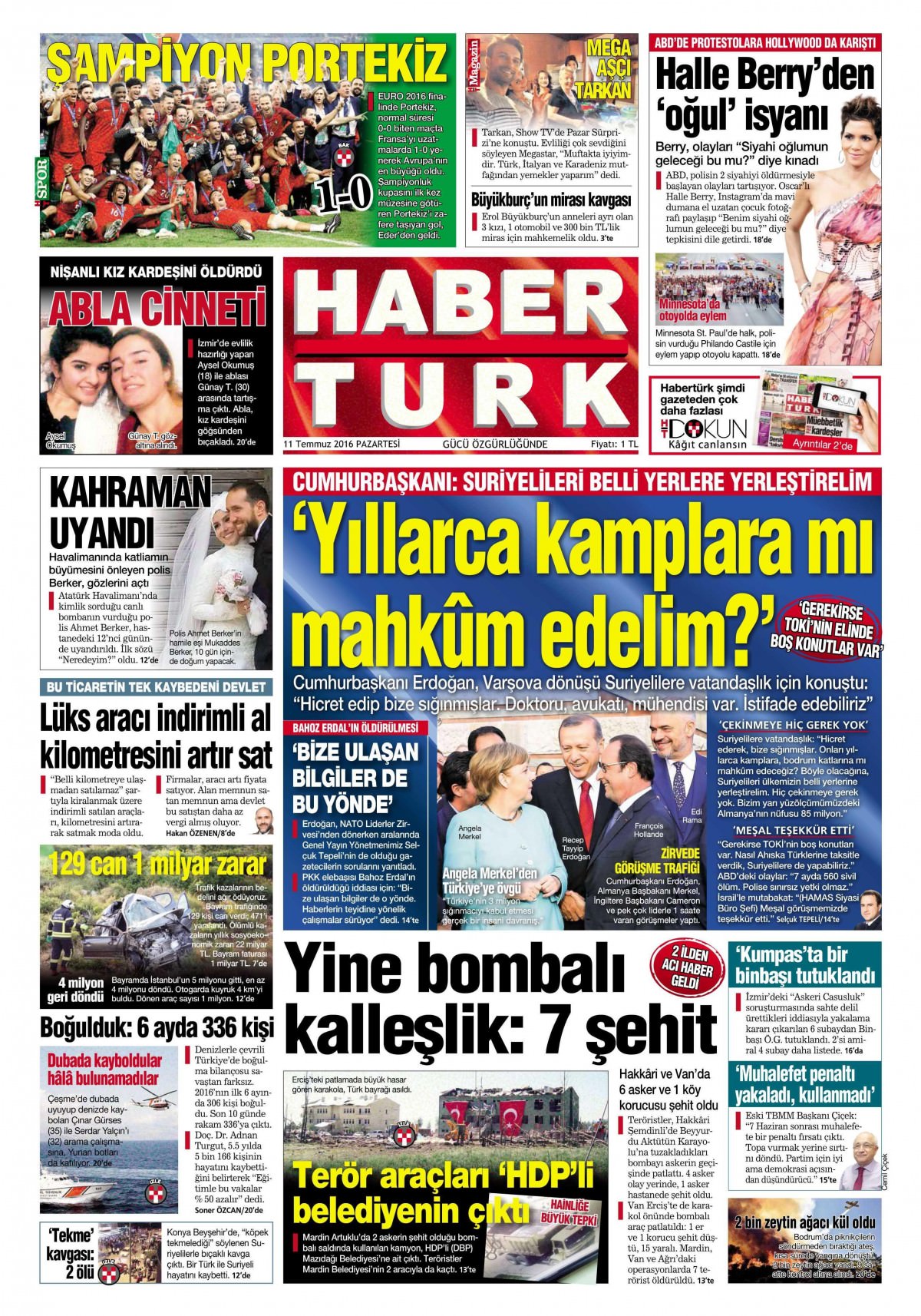 11 Temmuz 2016 gazete manşetleri - 914