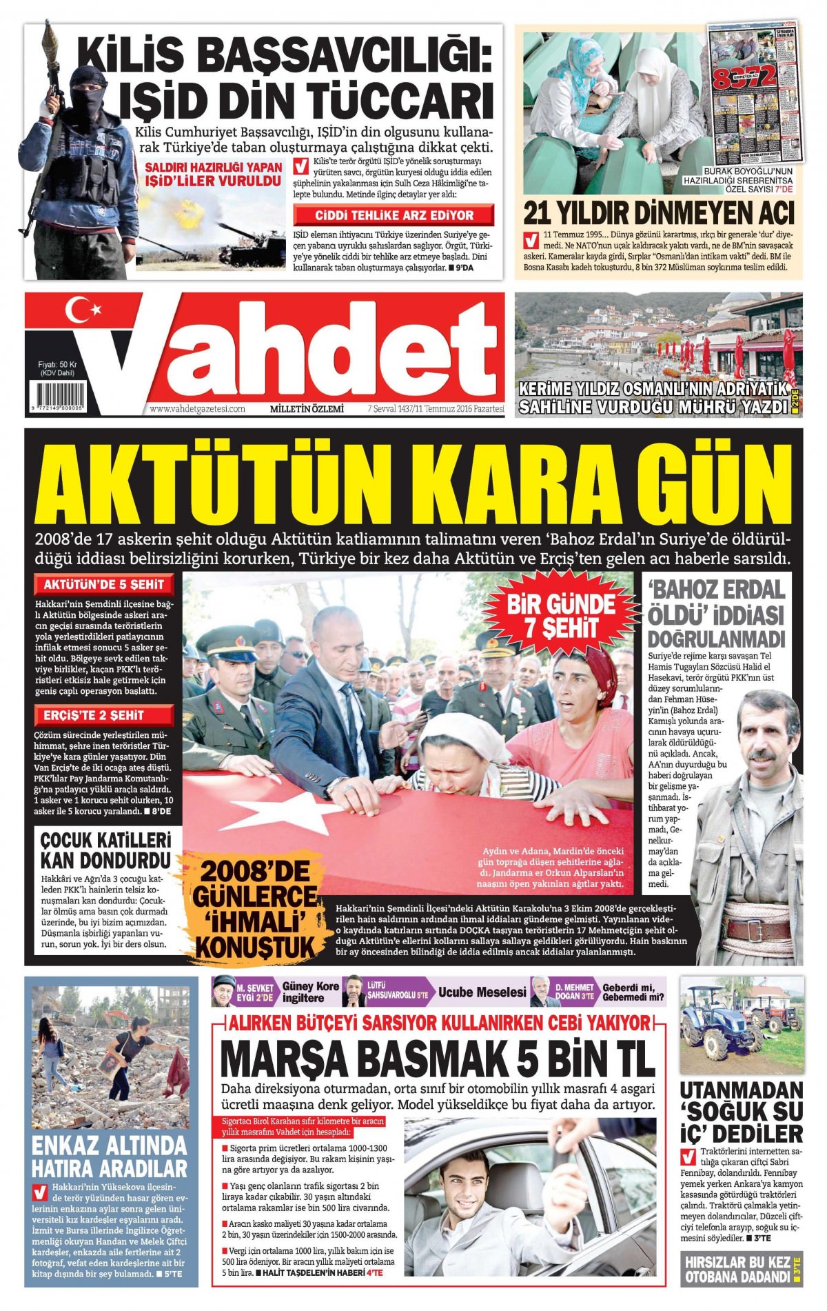 11 Temmuz 2016 gazete manşetleri - 641