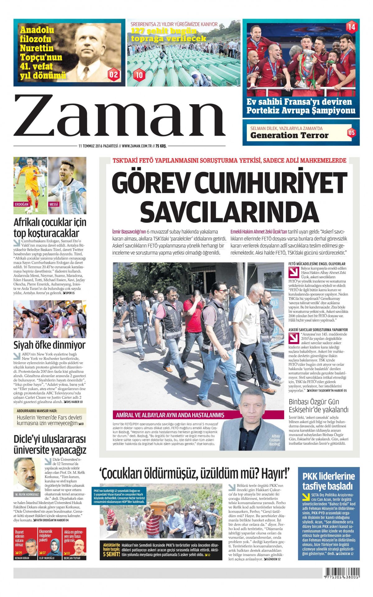 11 Temmuz 2016 gazete manşetleri - 810