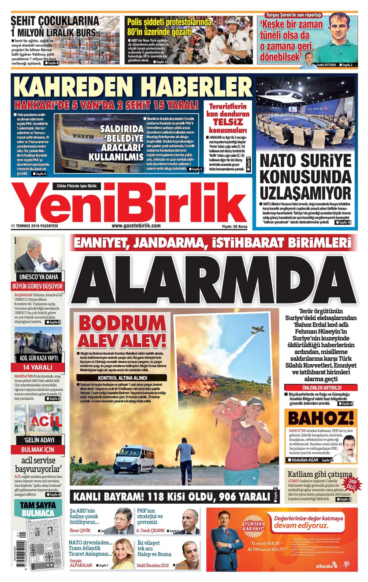 11 Temmuz 2016 gazete manşetleri - 513