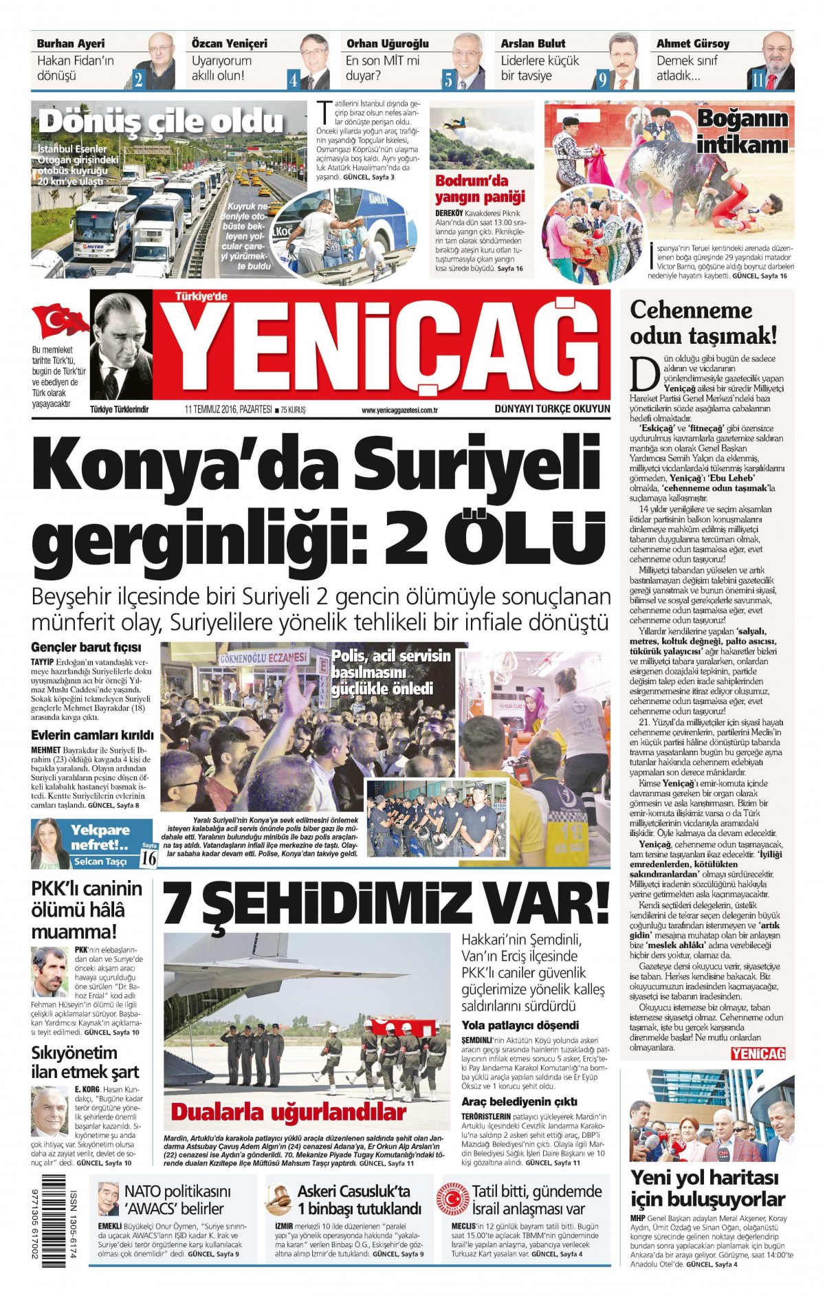 11 Temmuz 2016 gazete manşetleri - 524