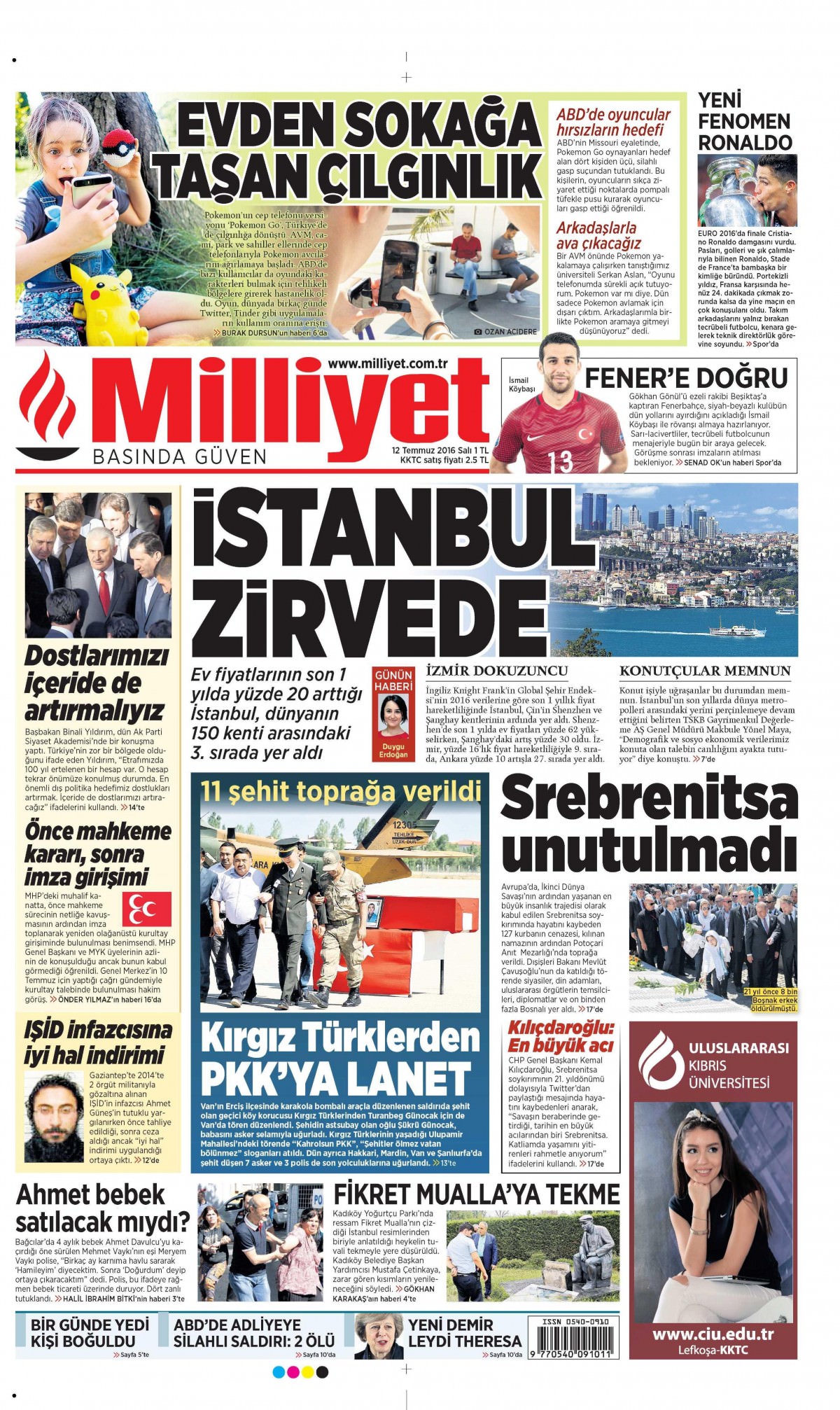 12 Temmuz 2016 gazete manşetleri - 701