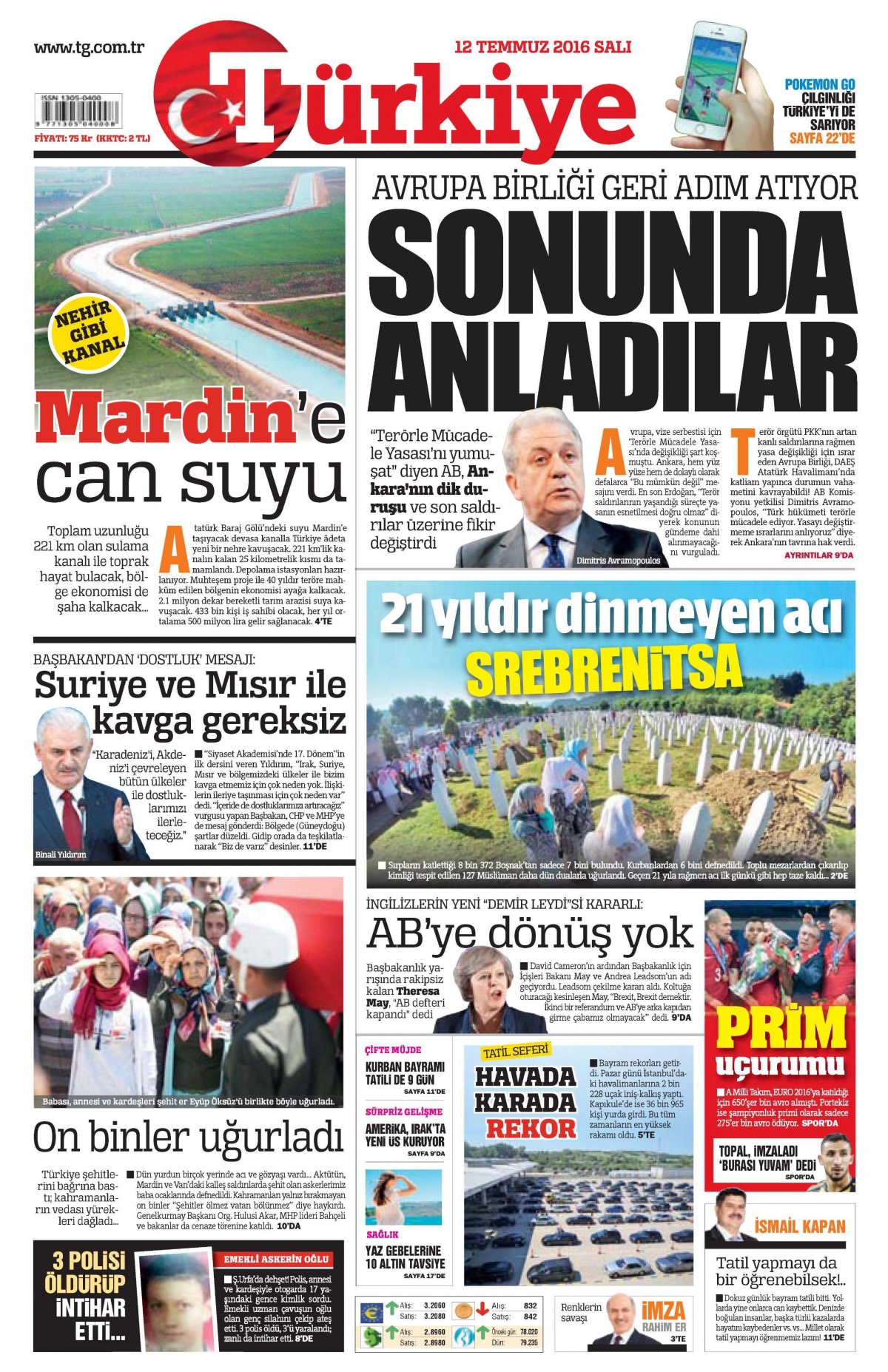 12 Temmuz 2016 gazete manşetleri - 587