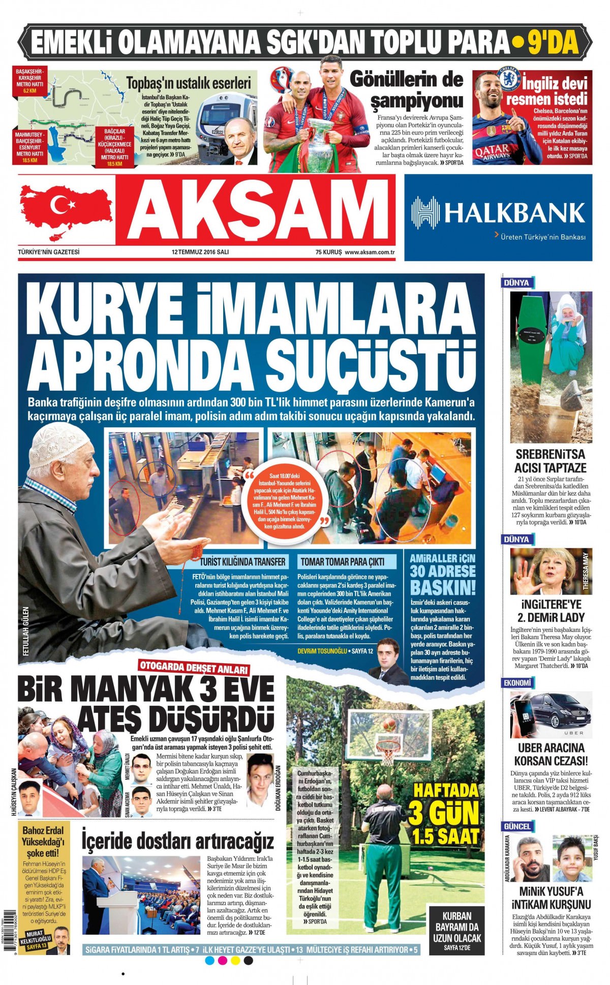 12 Temmuz 2016 gazete manşetleri - 907