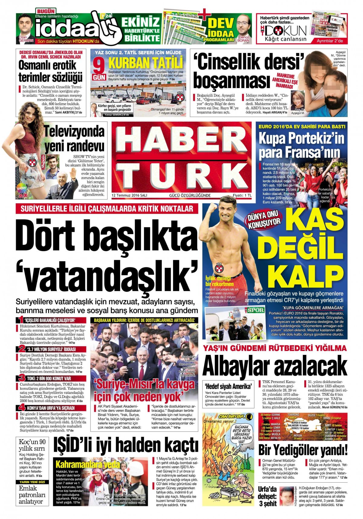 12 Temmuz 2016 gazete manşetleri - 905