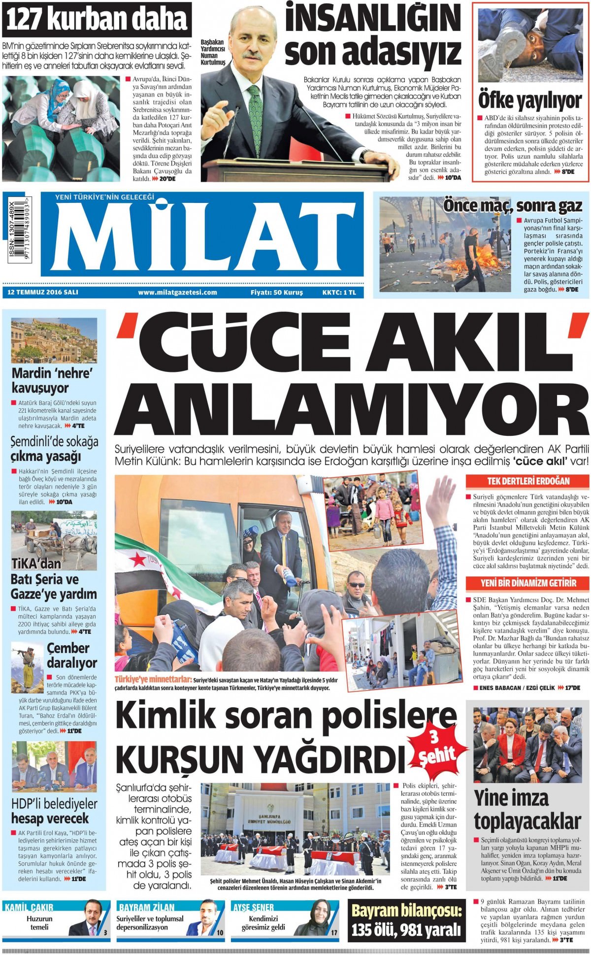 12 Temmuz 2016 gazete manşetleri - 657