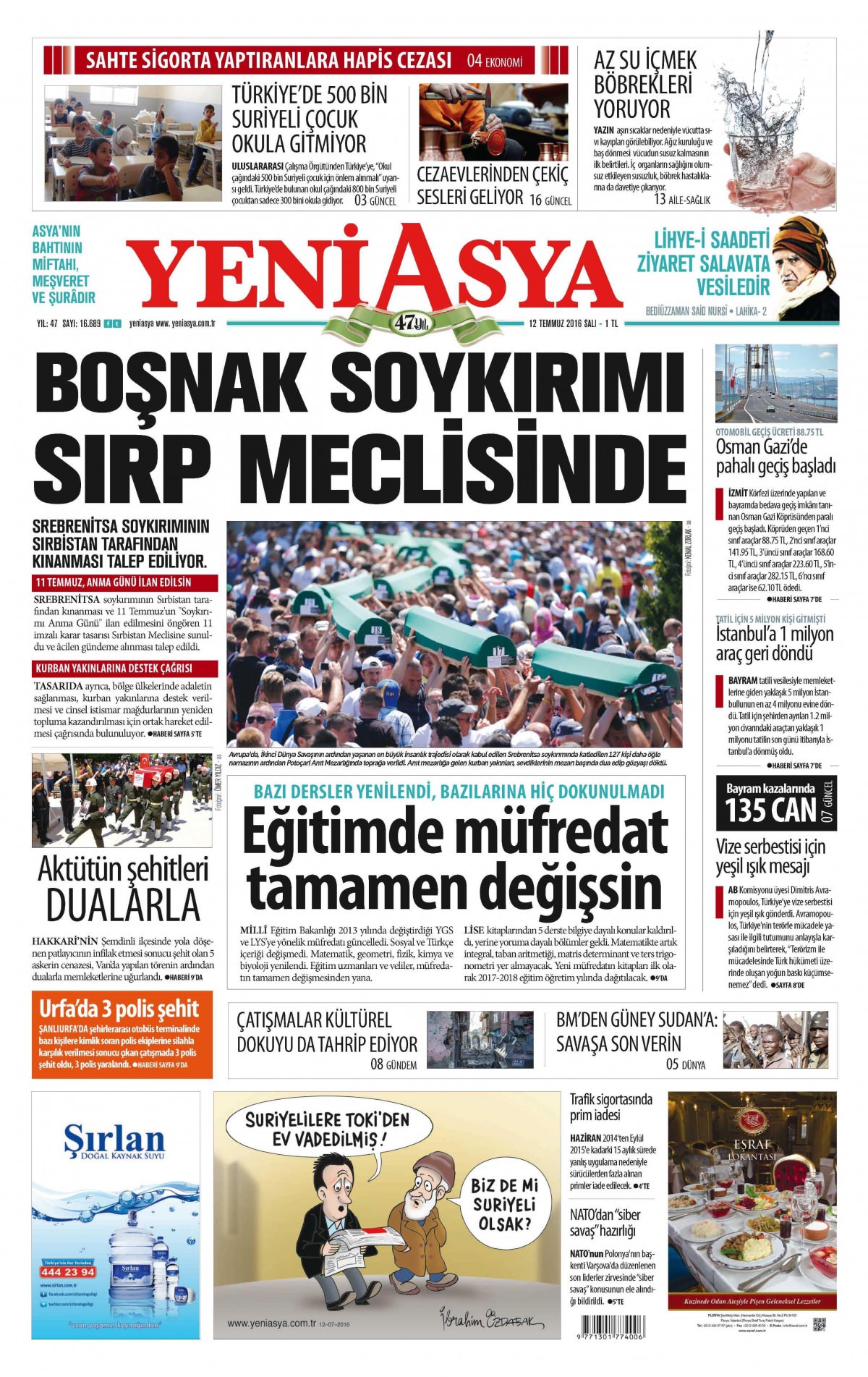 12 Temmuz 2016 gazete manşetleri - 528