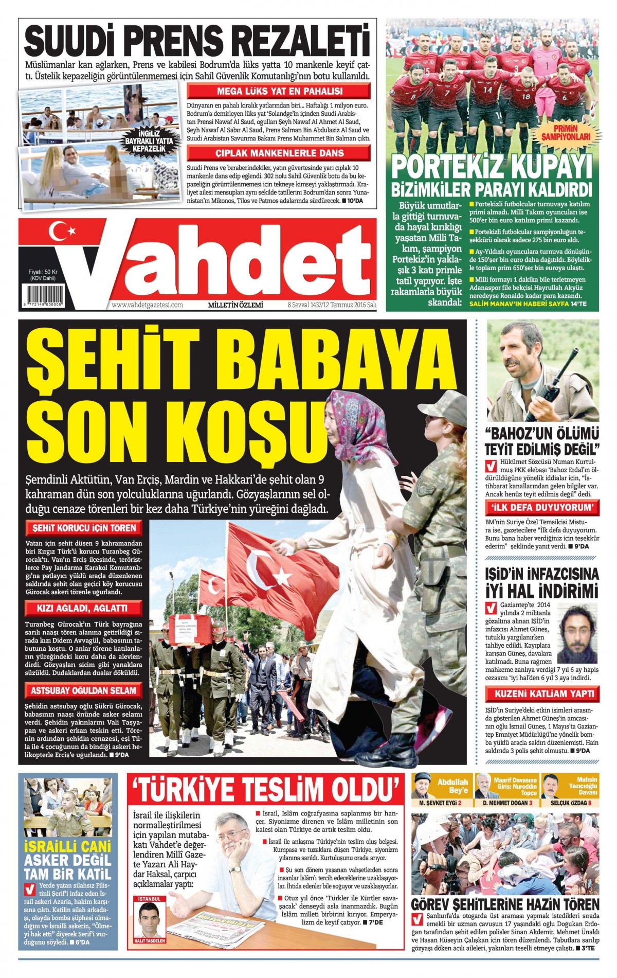 12 Temmuz 2016 gazete manşetleri - 829