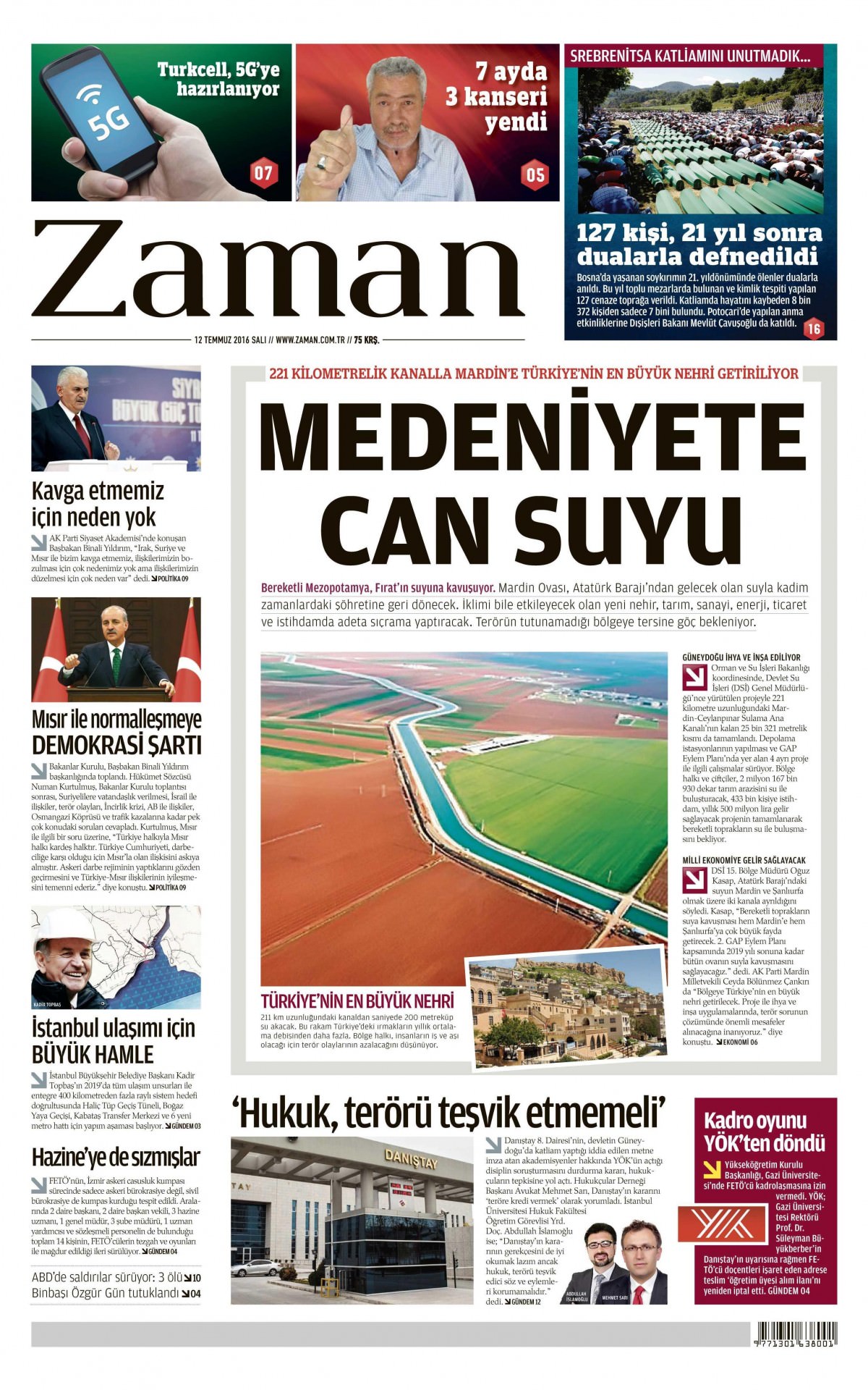 12 Temmuz 2016 gazete manşetleri - 508