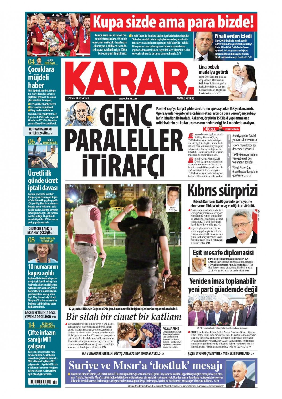 12 Temmuz 2016 gazete manşetleri - 685