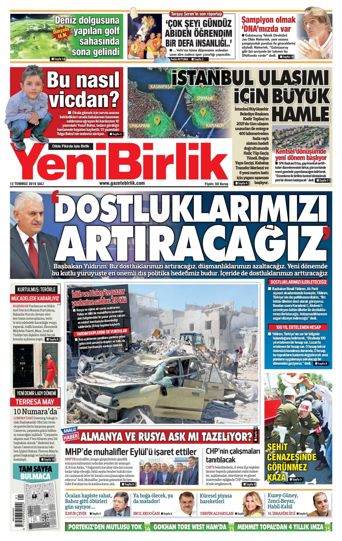12 Temmuz 2016 gazete manşetleri - 889