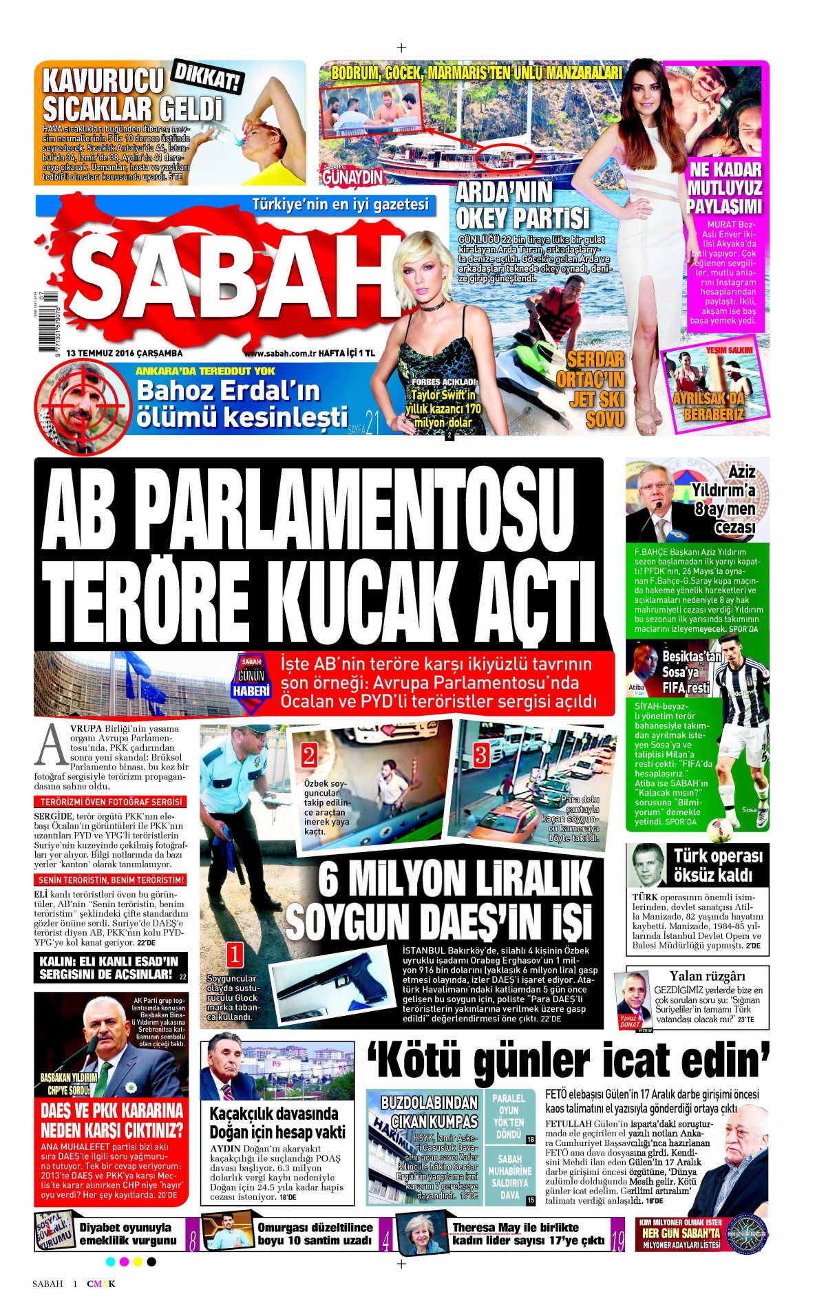 13 Temmuz 2016 gazete manşetleri - 907