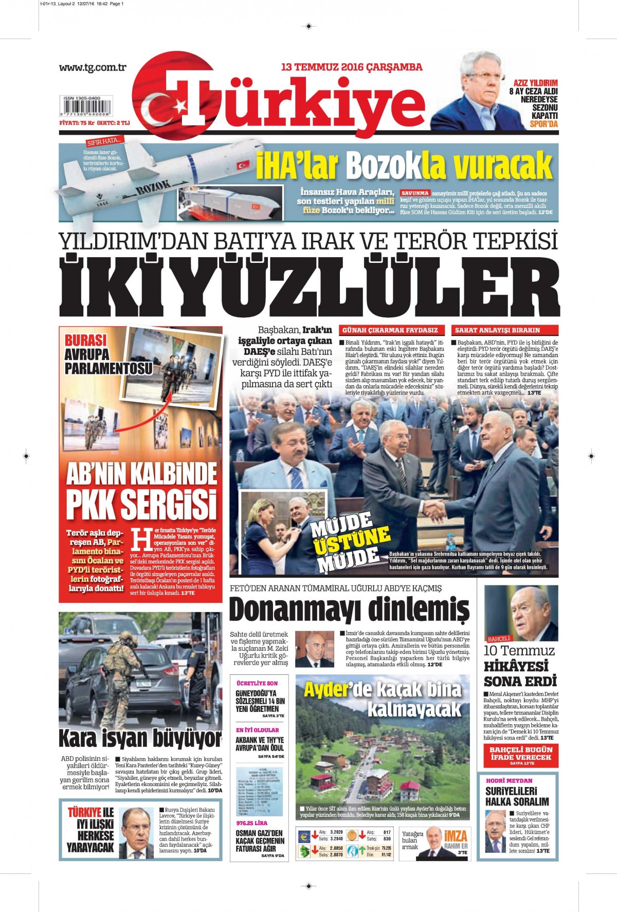 13 Temmuz 2016 gazete manşetleri - 564