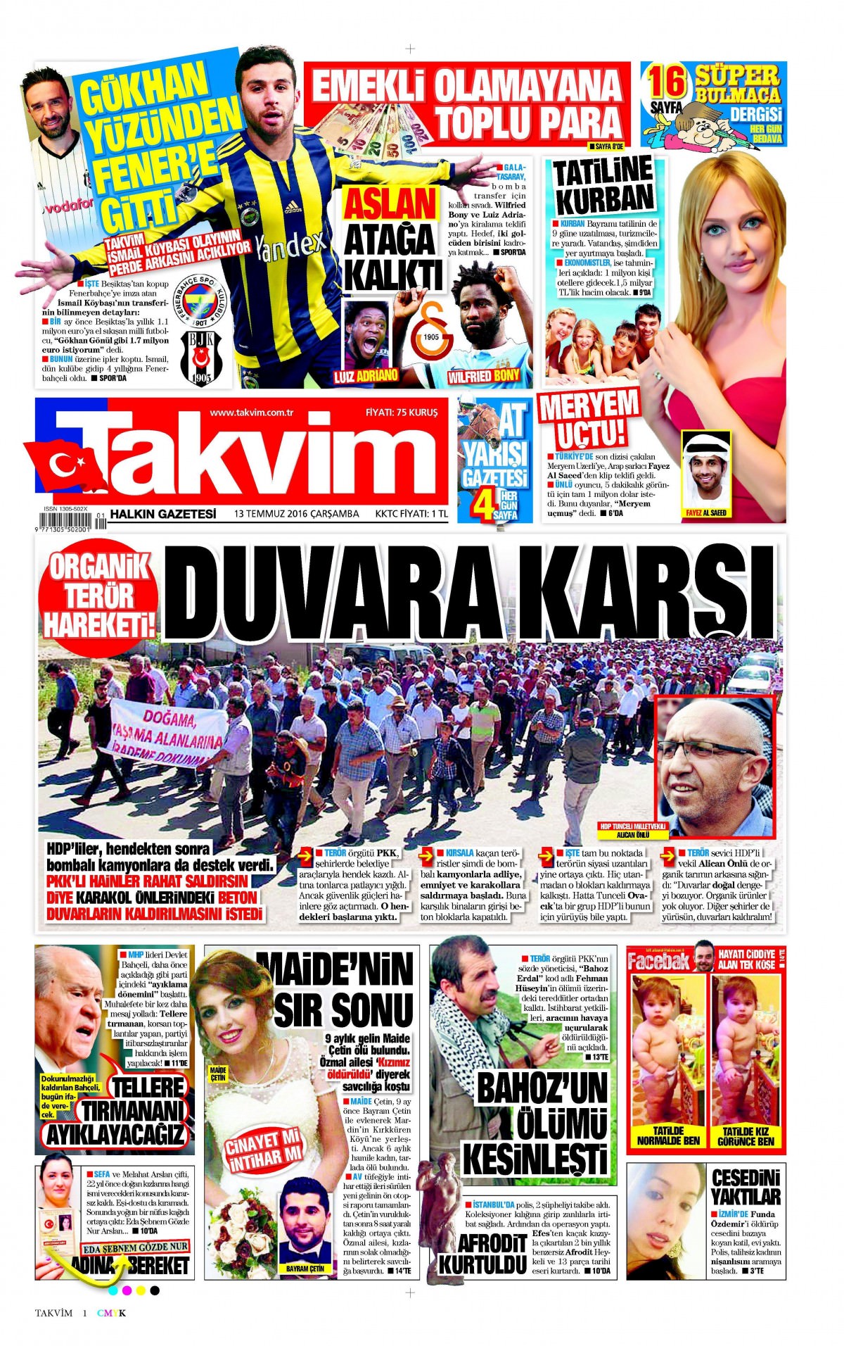 13 Temmuz 2016 gazete manşetleri - 690