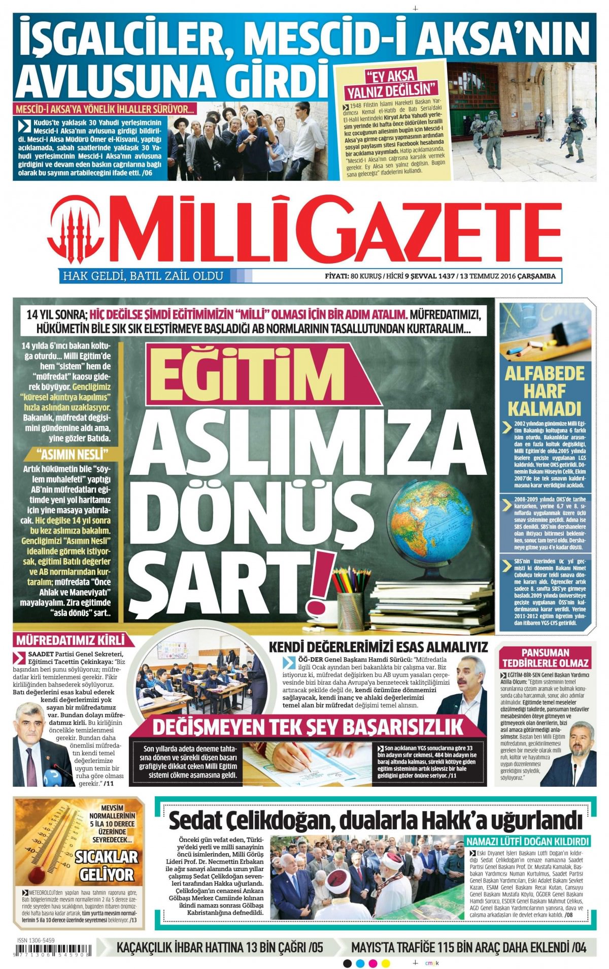 13 Temmuz 2016 gazete manşetleri - 579