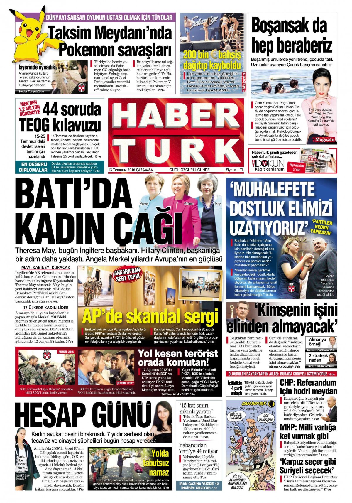 13 Temmuz 2016 gazete manşetleri - 764