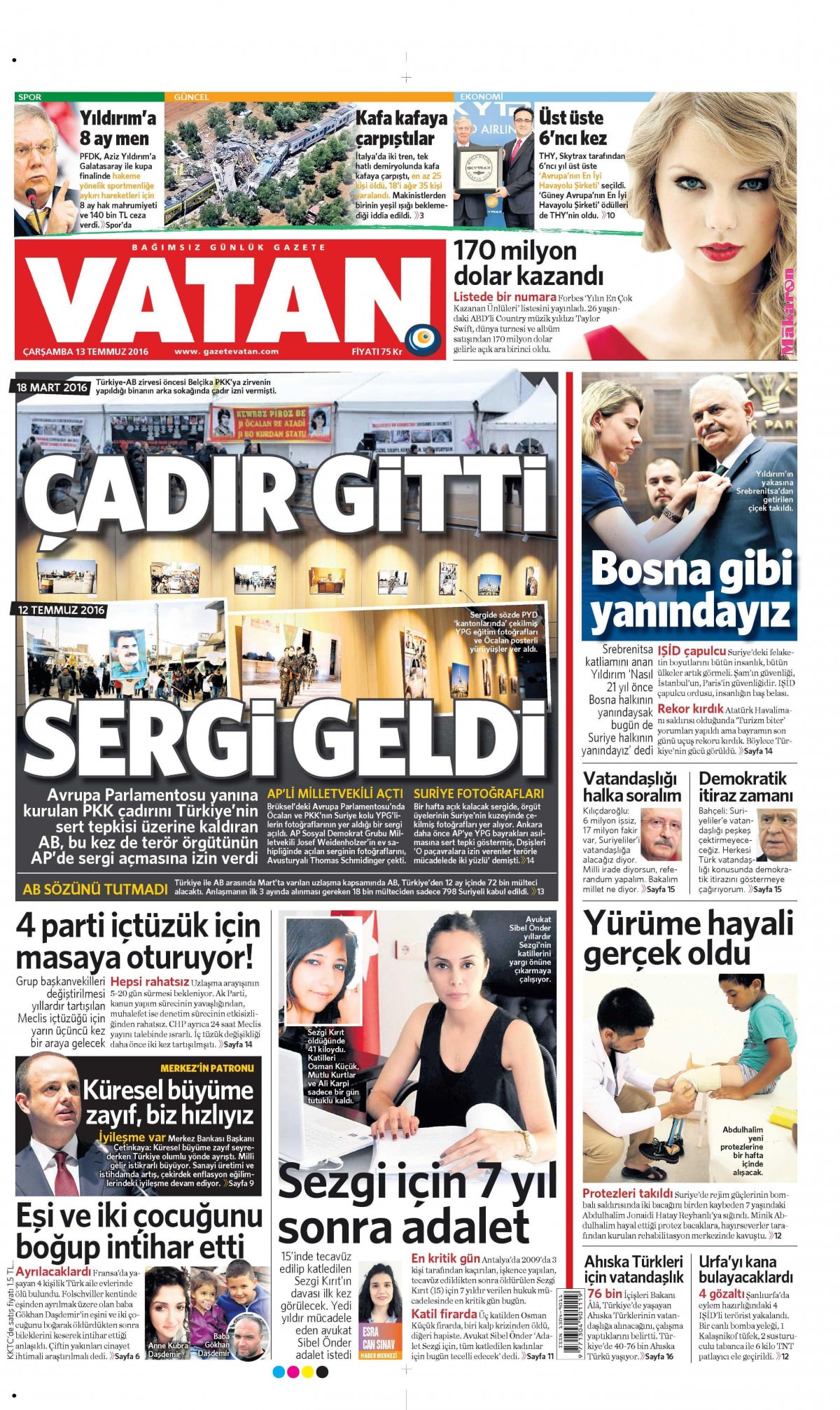 13 Temmuz 2016 gazete manşetleri - 721