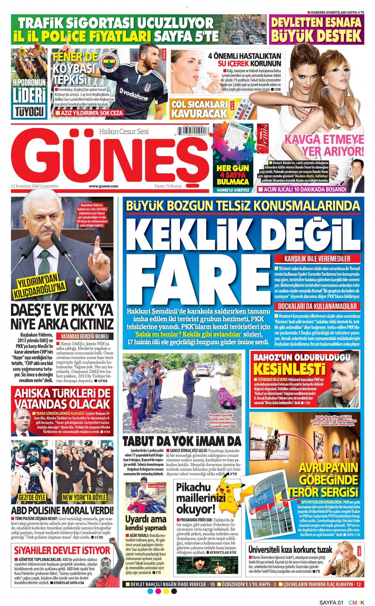 13 Temmuz 2016 gazete manşetleri - 795