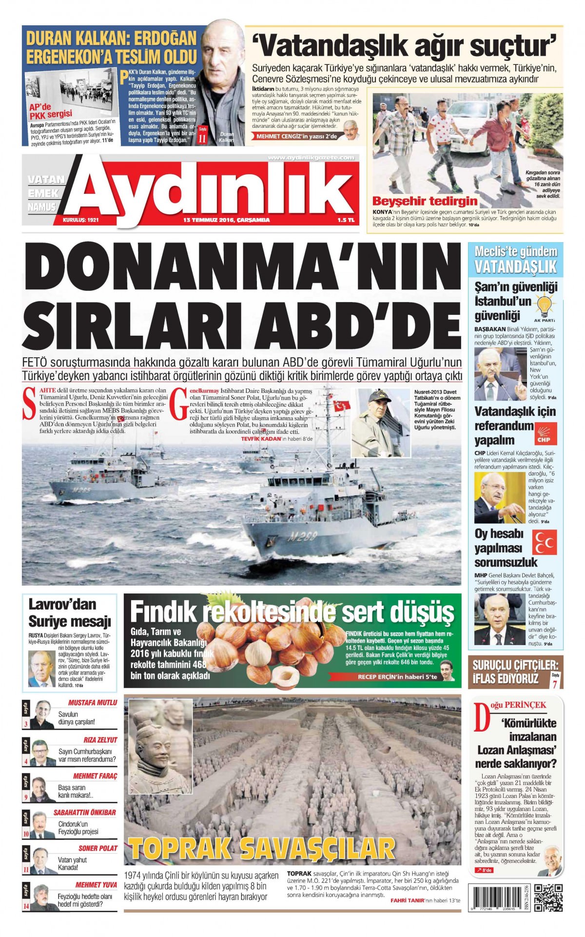 13 Temmuz 2016 gazete manşetleri - 676