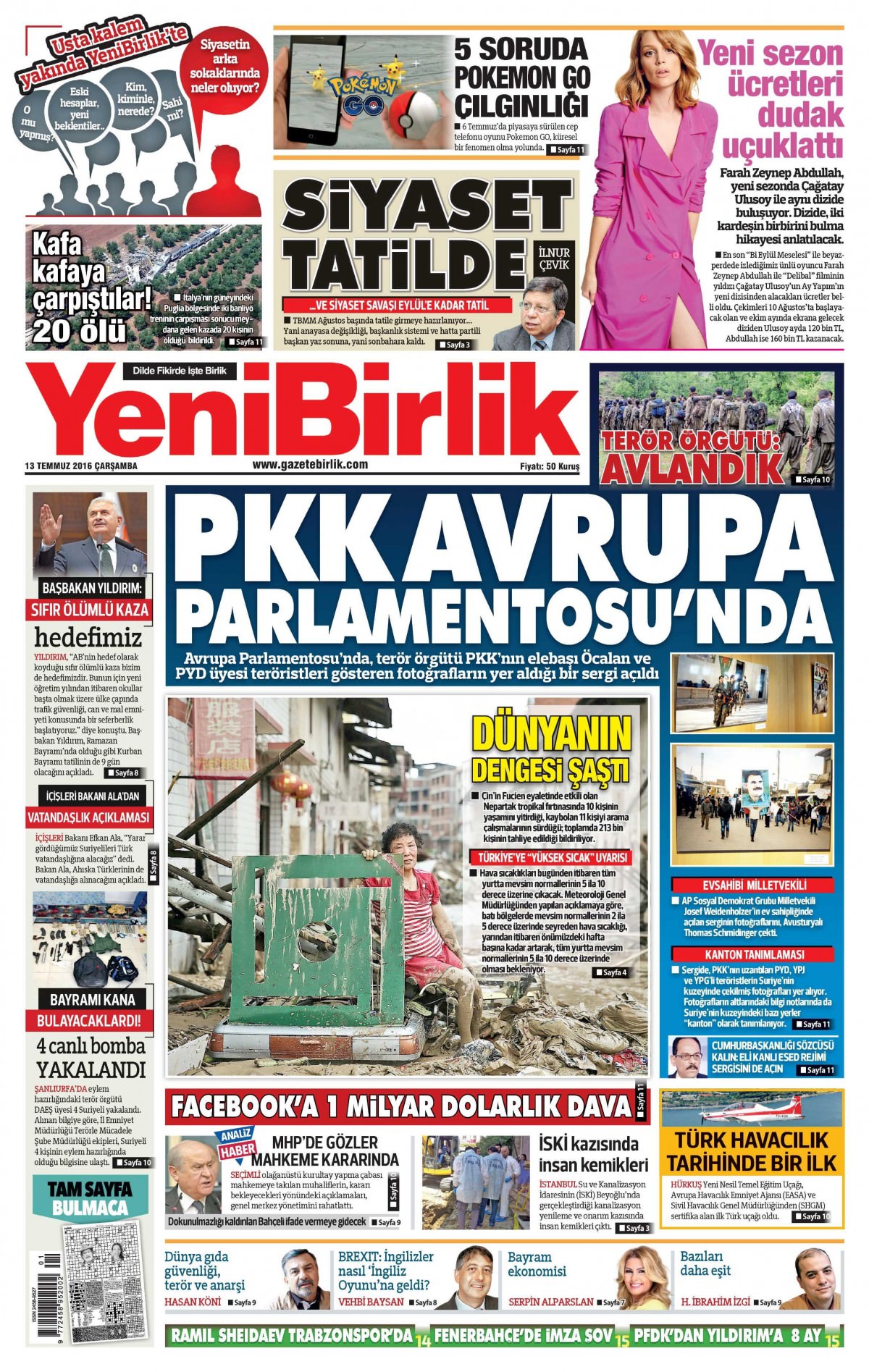 13 Temmuz 2016 gazete manşetleri - 580