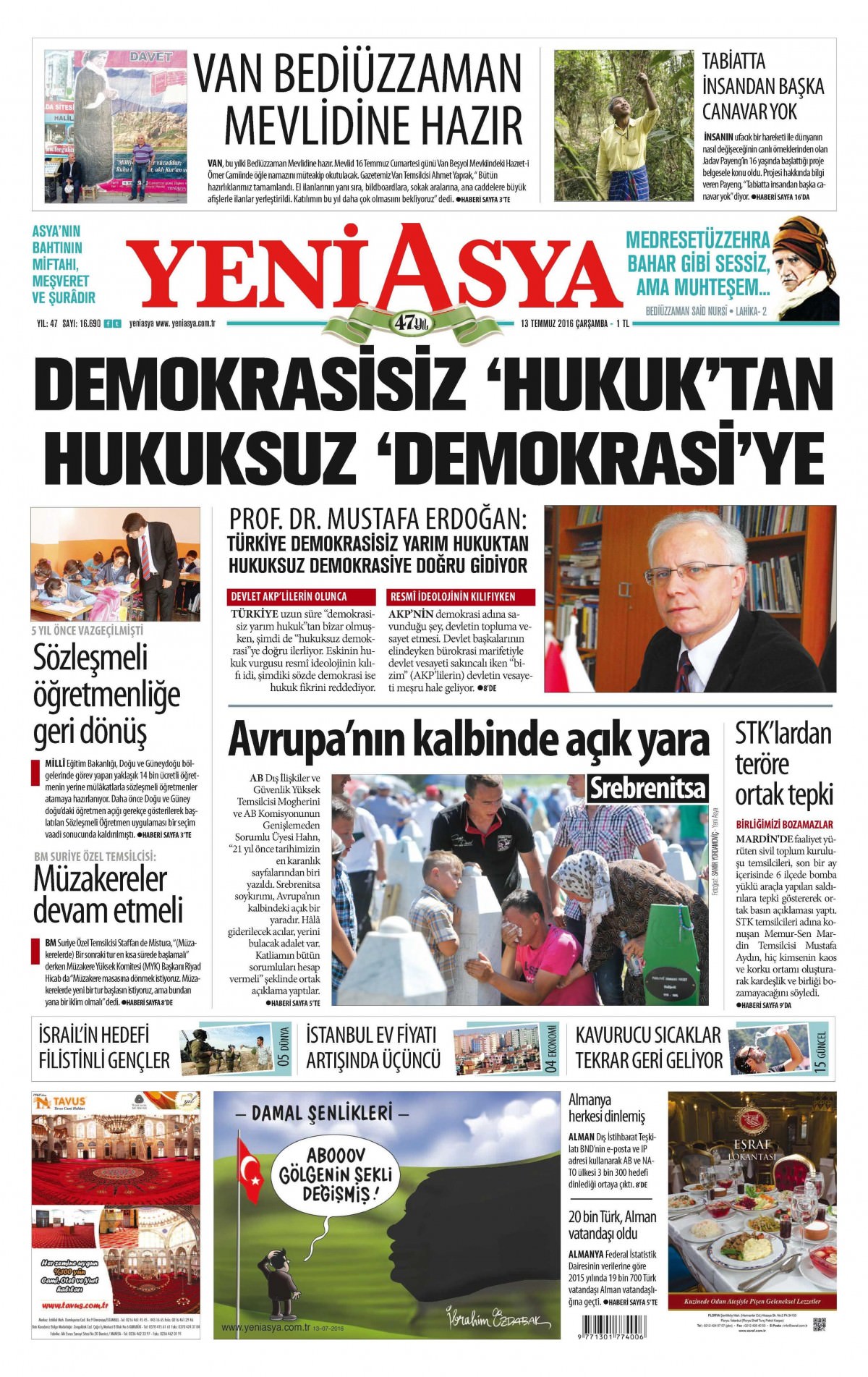 13 Temmuz 2016 gazete manşetleri - 916