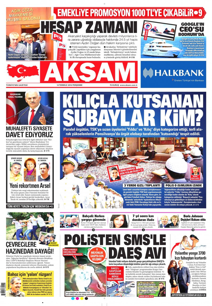 14 Temmuz 2016 gazete manşetleri - 657